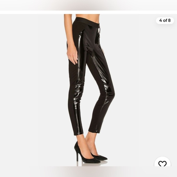 DAVID LERNER Bergen Black Vegan Patent Leather 
Bergen Combo Leggings - Picture 3 of 6